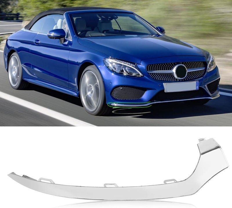 Jaronx Compatible with Mercedes-Benz W205 Front Bumper Trim Molding 2015-2018, Right Front Bumper Lower Chrome Trim Replacement A2058851474 for Mercedes W205 C300 C400 C350 C63 AMG-LINE Sport Model - Image 1